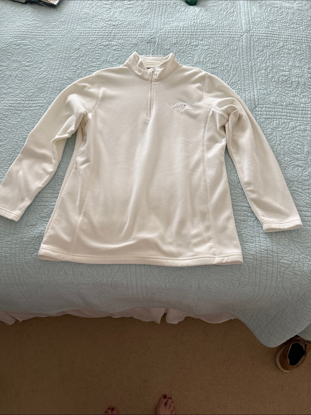 Women's Baltimore Raven’s Cream Quarter-Zip Fleece Pullover